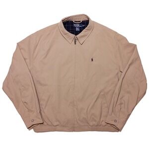 POLO RALPH LAUREN Full Zip Bomber Harrington Jacket Beige XXL 2XL